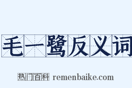 毛一鹭反义词是什么意思的图片